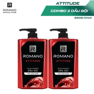 Combo 2 Dầu gội Romano hương nước hoa 650g x 2 Attitude