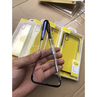 Ốp lưng trong suốt viền si màu Baseus Glitter Case cho IPhone XS Max/IPhone X