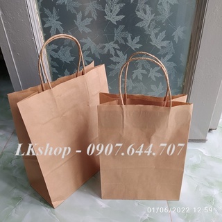 Túi giấy kraft quai xách đựng hàng [combo 10 túi]