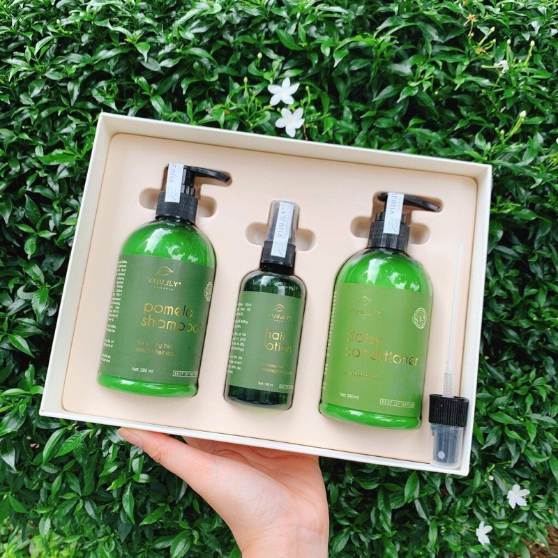 [FREESHIP- HÀNG CAO CẤP] Combo Bộ Dầu Gội Bưởi và Dầu Xả Dừa và Tinh Dầu Bưởi Vi Jully Cao Cấp | BigBuy360 - bigbuy360.vn