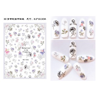 Sticker dán móng nghệ thuật hoa lá