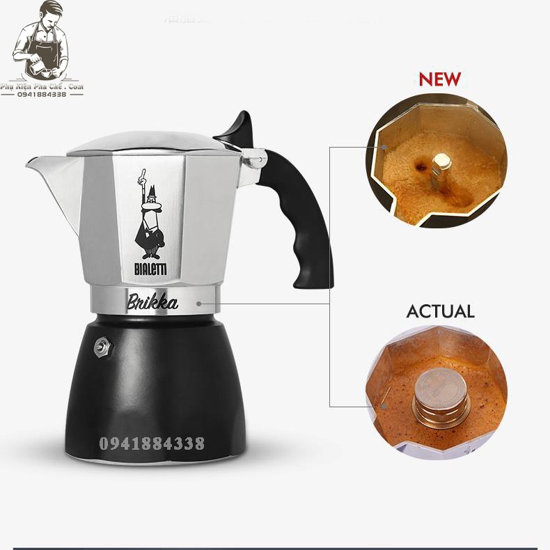 Ấm Pha Espresso Bialetti Brikka (2021) - Tặng Kiềng Đun Bếp