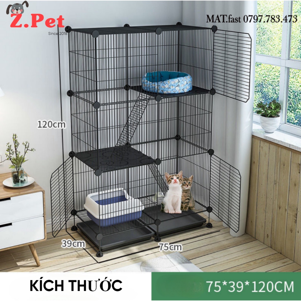 [COMBO] CHUỒNG CHÓ-MÈO LẮP GHÉP BẰNG LƯỚI SẮT SƠN TĨNH ĐIỆN