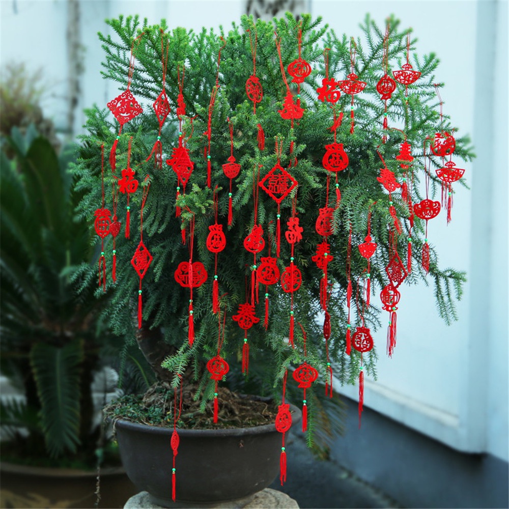 Bộ 6 mặt dây chuyền nhỏ xinh trang trí cây cảnh/năm mới