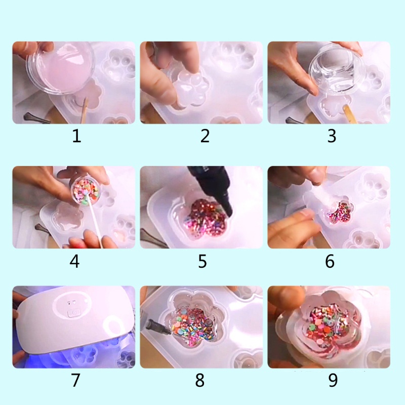 Khuôn Silicone Làm Nhựa Resin Epoxy Hình Chân Mèo