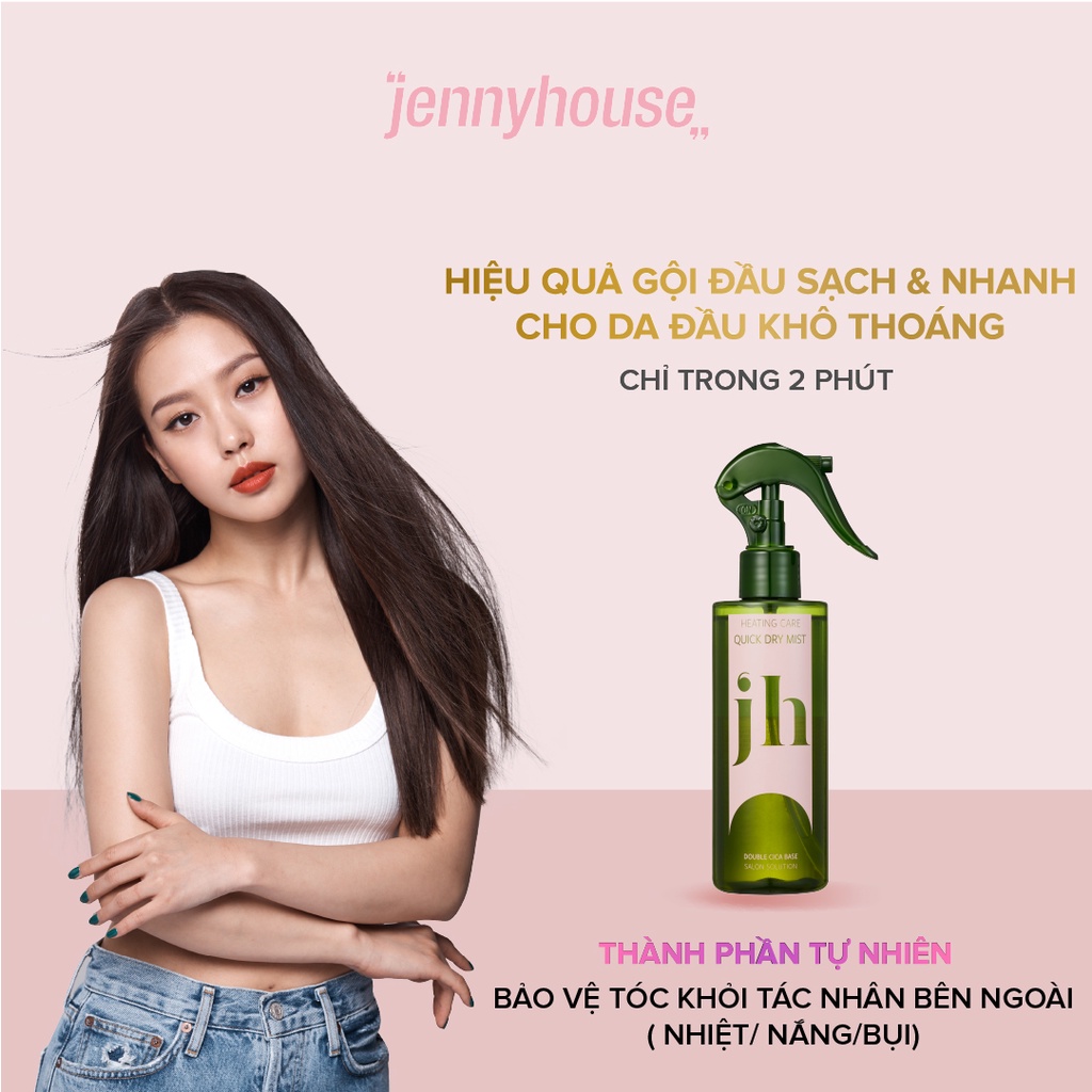 Dầu Gội Khô Dạng Xịt JENNY HOUSE Heating Care Quick Dry Mist 200ml - Hương Thơm Cam Quýt, Ngăn Ngừa Tóc Gãy Rụng
