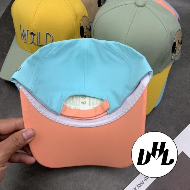 ( Size 4 - 10 tuổi ) Mũ Lưỡi Trai Thêu WILD Khoá Dán Phối Màu Thời Trang QC Cho Bé
