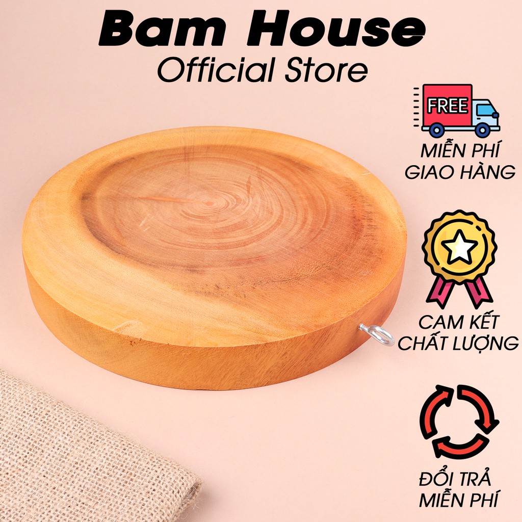 Thớt gỗ nghiến Bam House loại tròn nhiều size cao cấp TG01 – Gia dụng bếp