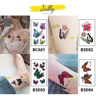 Hình xăm dán xăm tạm thời chống nước bướm 3D cho nữ JULLY Tattoo chất