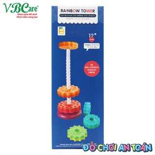 Đồ chơi xếp tháp VBCare trục thẳng xoắn ốc, 6 màu khác nhau cho bé