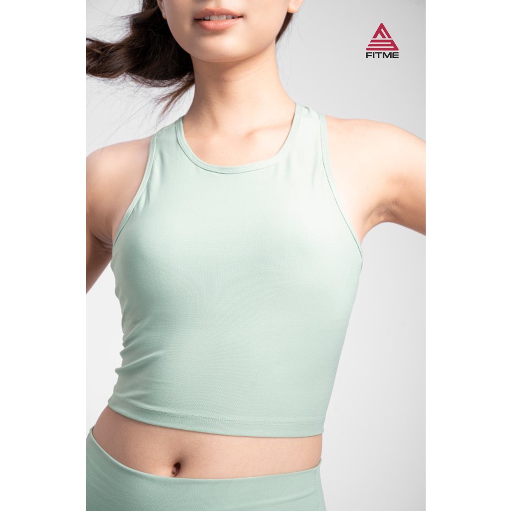 Áo croptop tập gym yoga nữ Fitme Meta form chất liệu thun cao cấp ôm body, thấm hút mồ hôi