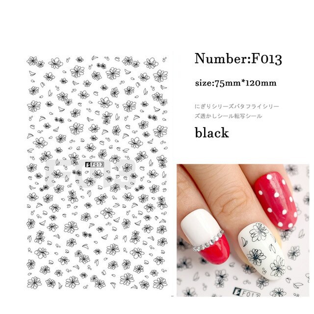 [ Lẻ ] Sticker dán móng tay hình hoa nhí trang trí móng F013