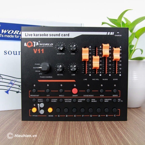 Sound Card V11 ⚡FREESHIP⚡ Tích Hợp Hiệu Uứng Autotune,Hiệu Ứng Vỗ Tay,Tiếng Cười . Thích Hợp Livestream Bigo, Facebook