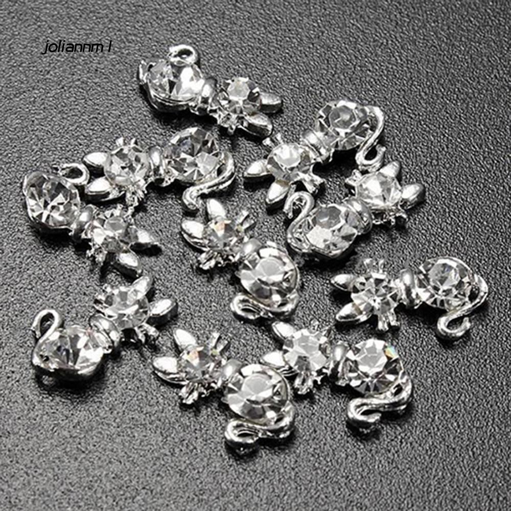 Bộ 10 phụ kiện mèo đính đá pha lê 3D dùng tự trang trí móng nghệ thuật