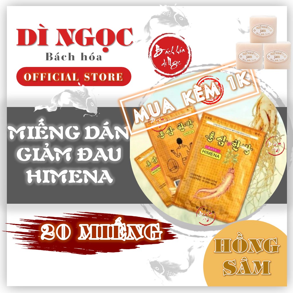 MIẾNG DÁN HIMENA GIẢM ĐAU HỖ TRỢ XƯƠNG KHỚP NHÂN SÂM HÀN QUỐC DÀNH CHO NGƯỜI LỚN TUỔI VÀ HAY ĐAU NHỨC