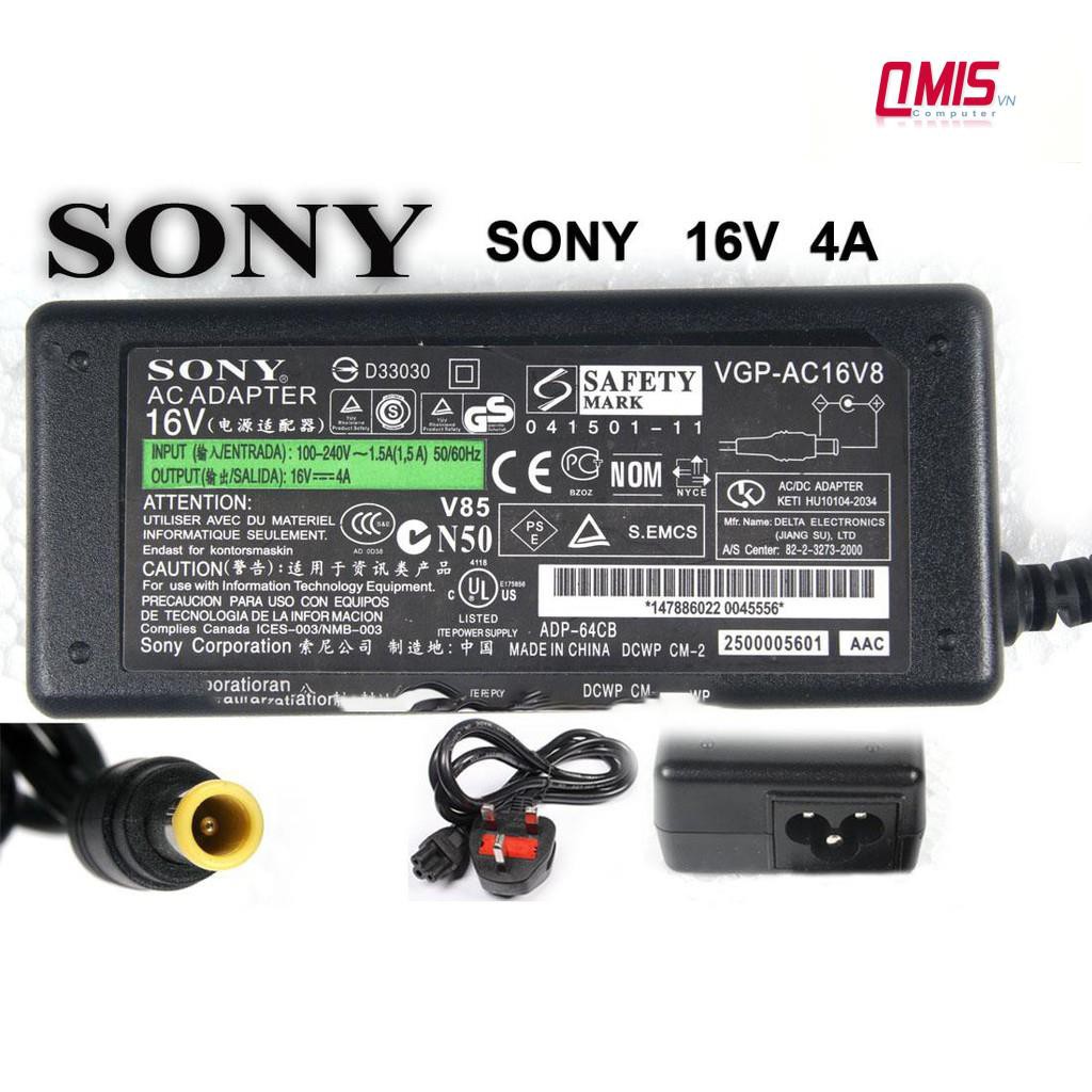 Sạc laptop Sony Vaio 16V-4A – OEM - laptop Sony Vaio VGP-16V8, PCGA-AC16V, PCGA-AC5E, PCG-C1, PCG-GR, PCG-SR, PCG-TR1A