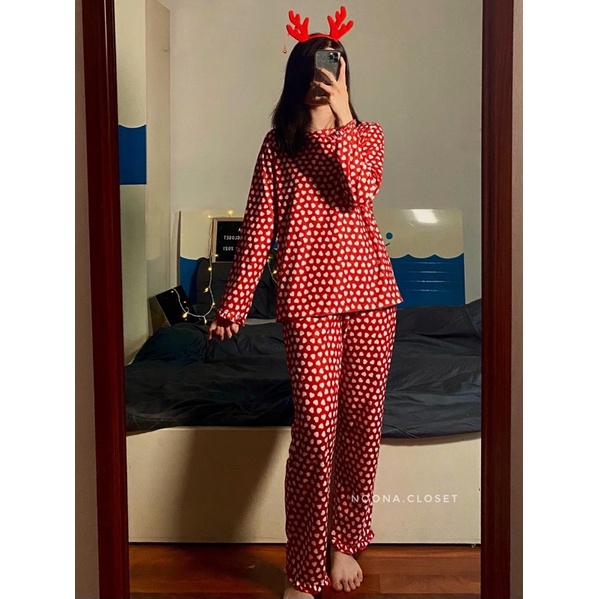 Bộ nỉ bông hoạ tiết giáng sinh