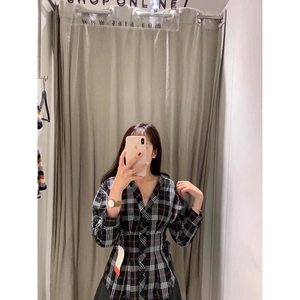 Áo sơ mi kẻ Zara vợt sa.le