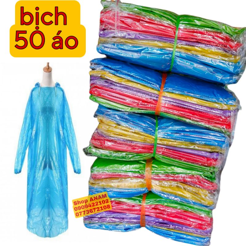 Bịch 50 áo mưa thành nam ( chun tay ) cao cấp