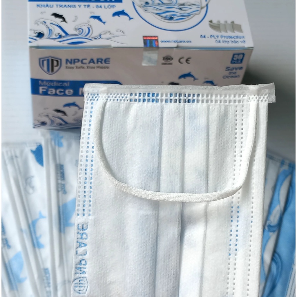 [4 lớp rất dày] Khẩu trang y tế 4 lớp kháng khuẩn ECO mask ( Hộp 50 cái )