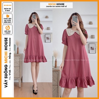 Váy suông đuôi cá, đầm dáng suông, váy bầu dáng xuông rộng freesize, 3 màu mã V163 - Michi House