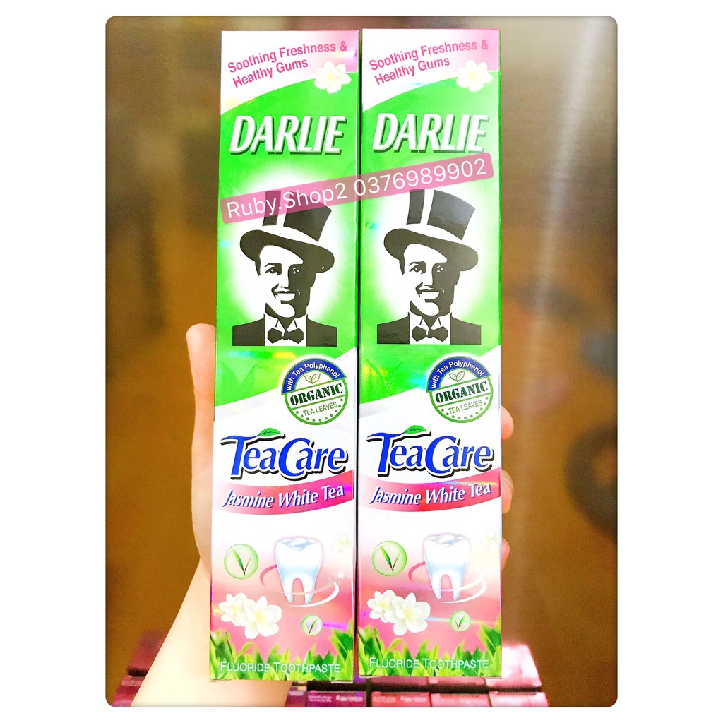 Kem Đánh Răng DARLIE Ông Tây Đen Tea Care Jasmine White Tea Essence 160g( Trà Xanh & tinh chất hoa nhài Trắng)