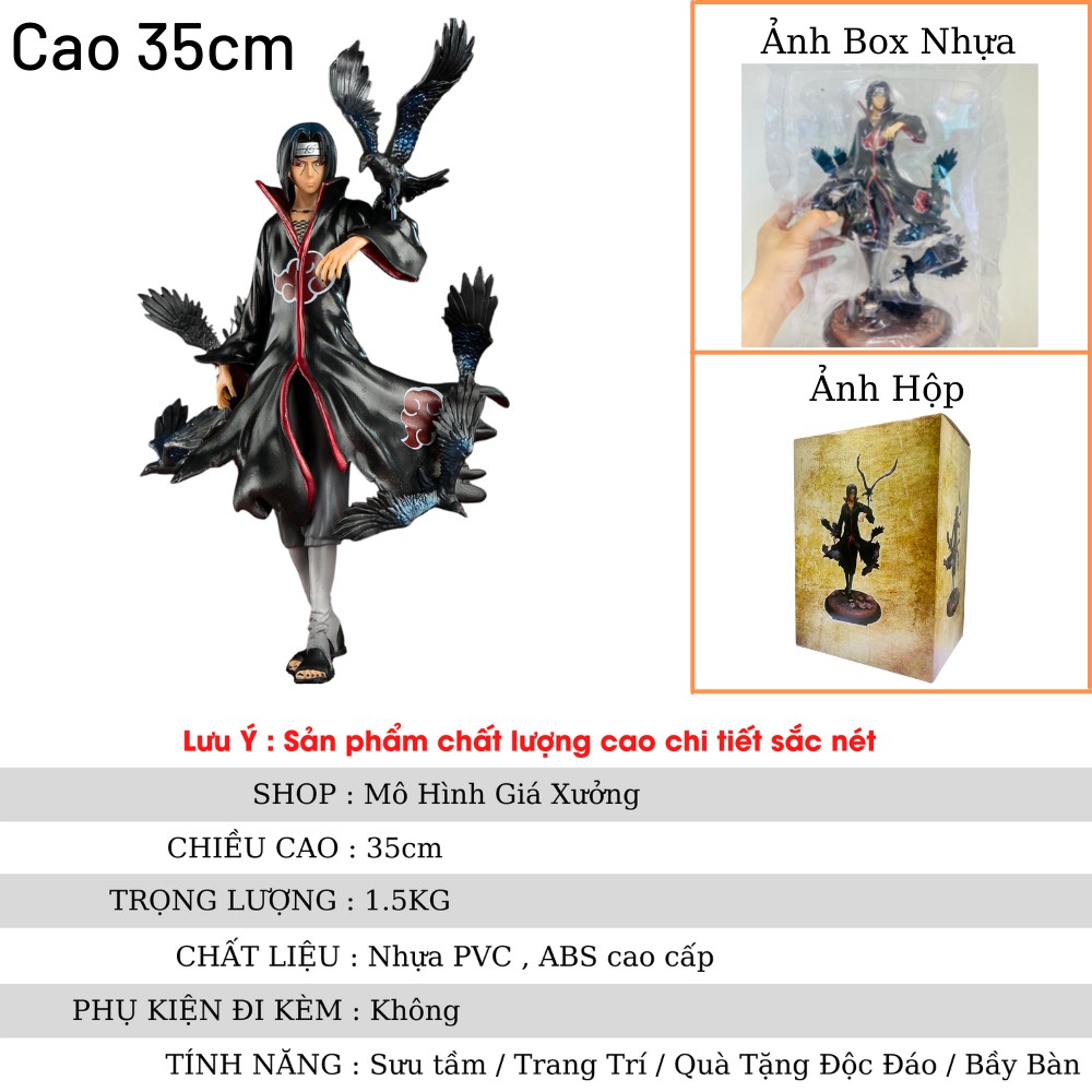 Mô hình Naruto ITACHI Akatsuki hắc hỏa dáng đứng cực ngầu . Cao 29cm , nặng 1kg . Figure naruto , mô hình giá xưởng