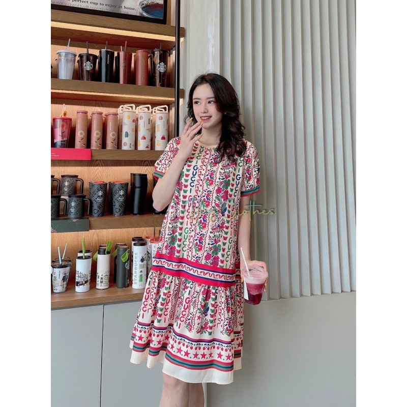Váy đầm bigsize thổ cẩm dáng babydoll 85kg