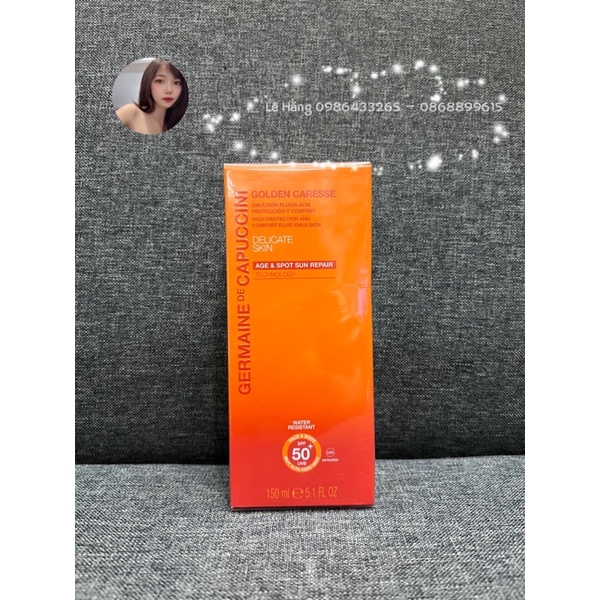 Sữa chống nắng Germaine De Capuccini Golden Caresse AGE Spot Sun Repair Technology SPF50