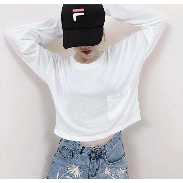 Áo len tăm croptop dáng suông