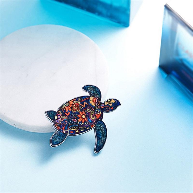 Trâm Cài Áo Hình Rùa May Mắn / Voi / Ngựa / Ngựa Bằng Acrylic In Họa Tiết Động Vật