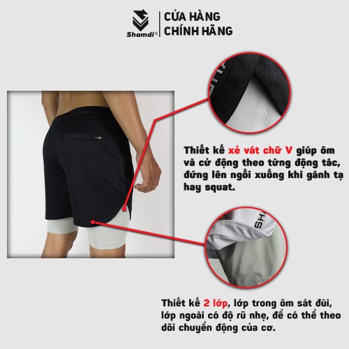 Bộ thể thao ba lỗ tập gym Shamdi đồ tập gym nam, vải Poly Drop thỏa mái khi vận động 1043 | 1000-2