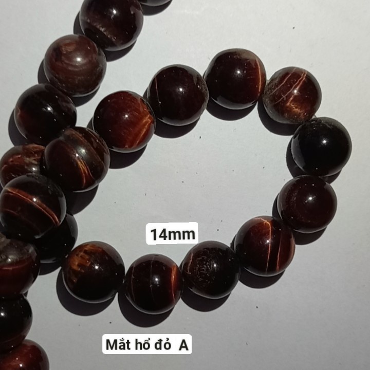Một hạt đá mắt hổ đỏ 8mm 10mm 12mm 14mm