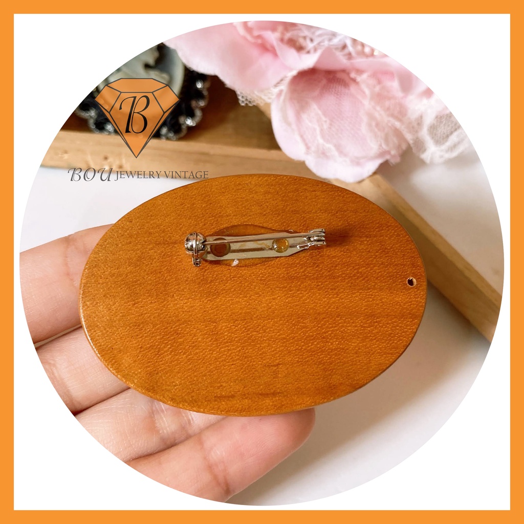 CÀI ÁO GỖ VẼ HOA SECONDHAND TRANG SỨC SI NHẬT BẢN BOU JEWELRY VINTAGE MÃ CA159