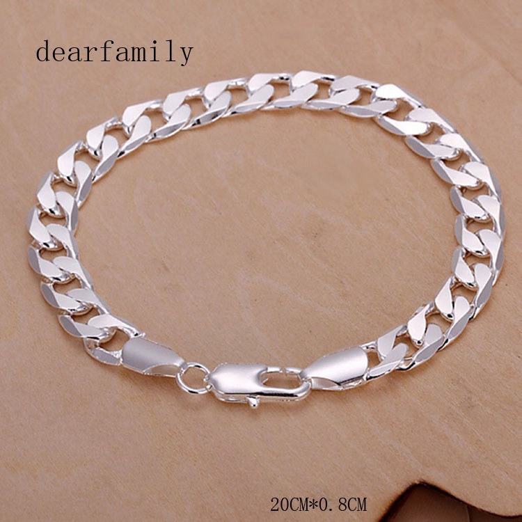 Vòng Tay Mạ Bạc 925 Phong Cách Cho Nam Giới 8mm