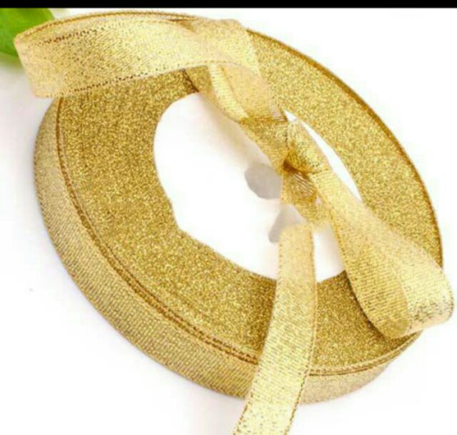 Ruy băng nhũ 1cm, ruy băng kim tuyến
