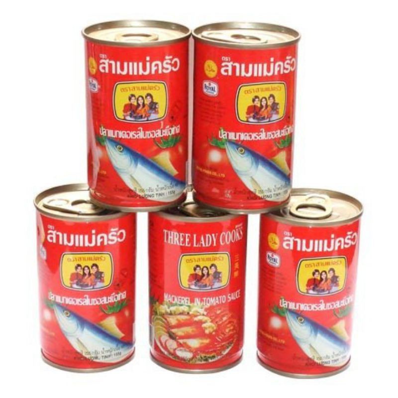 Cá nục xốt cà 3 Cô Gái hộp 155g nắp khui bật