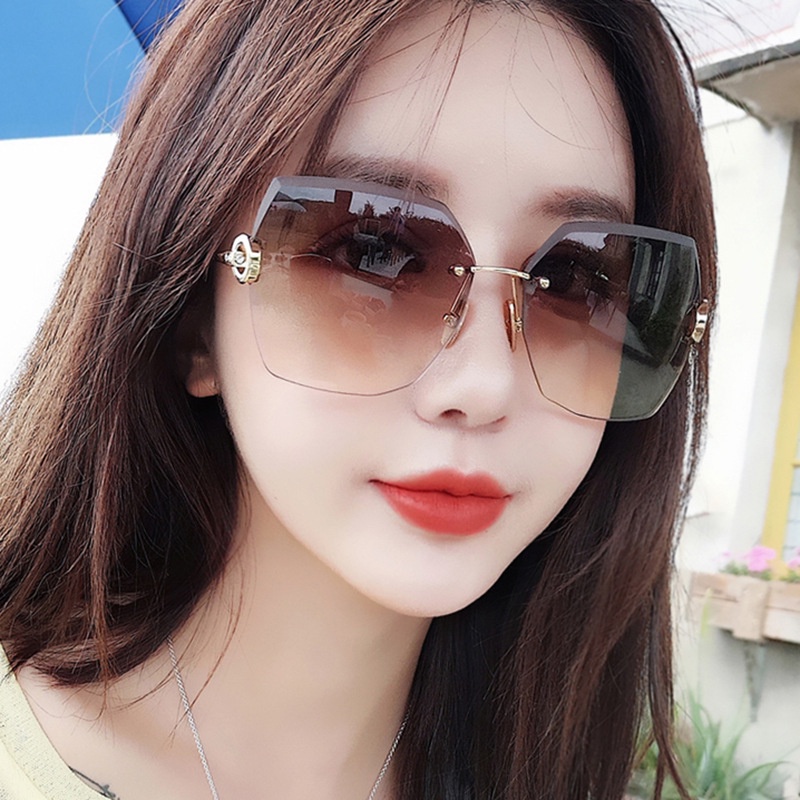 Kính Mát Không Gọng Chống Tia UV400 Thời Trang Cho Nữ