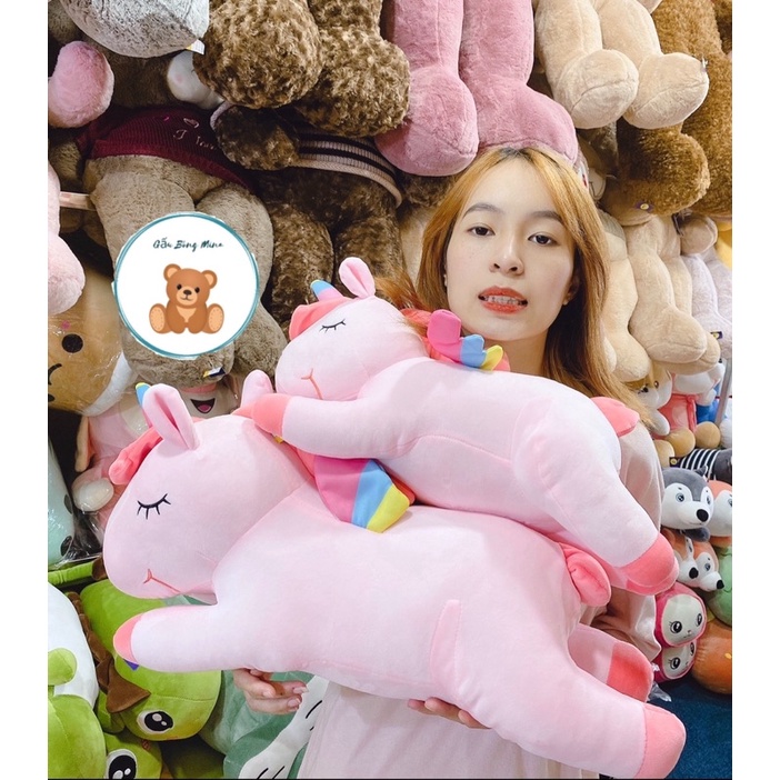 Gấu Bông Ngựa Unicorn Nằm Cao Cấp - Gấu Bông Kỳ Lân- Gấu Bông Mina