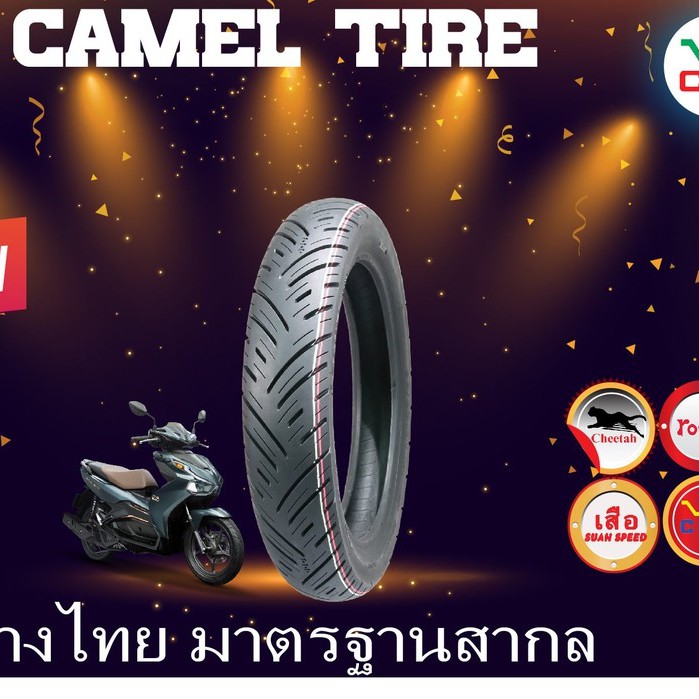 Cặp vỏ lốp CAMEL size 80/90/14 và 90/90/14 gai 365 INDO dành cho xe tay ga. (không dùng ruột)_Dochoixemaynhapkhau