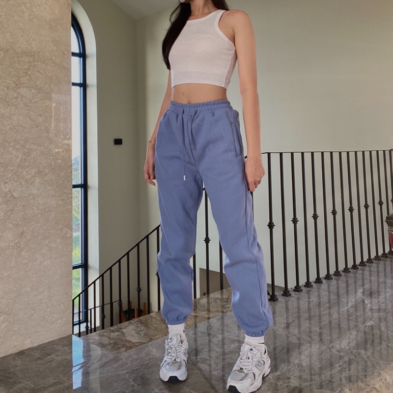 Quần Jogger len dày pastel