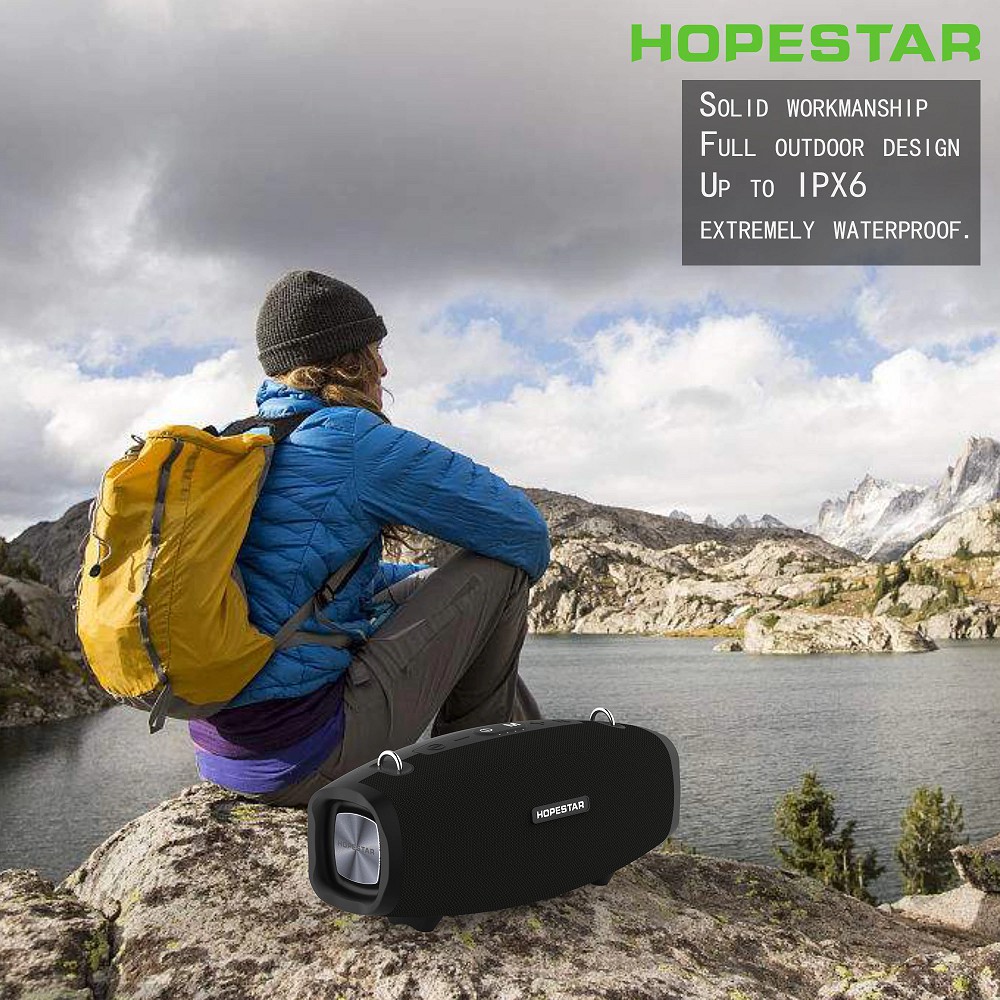 Loa bluetooth Karaoke cao cấp Hopestar H1 40W, Bass cực khủng, Pin 6000mAH + Kèm 1 micro không dây