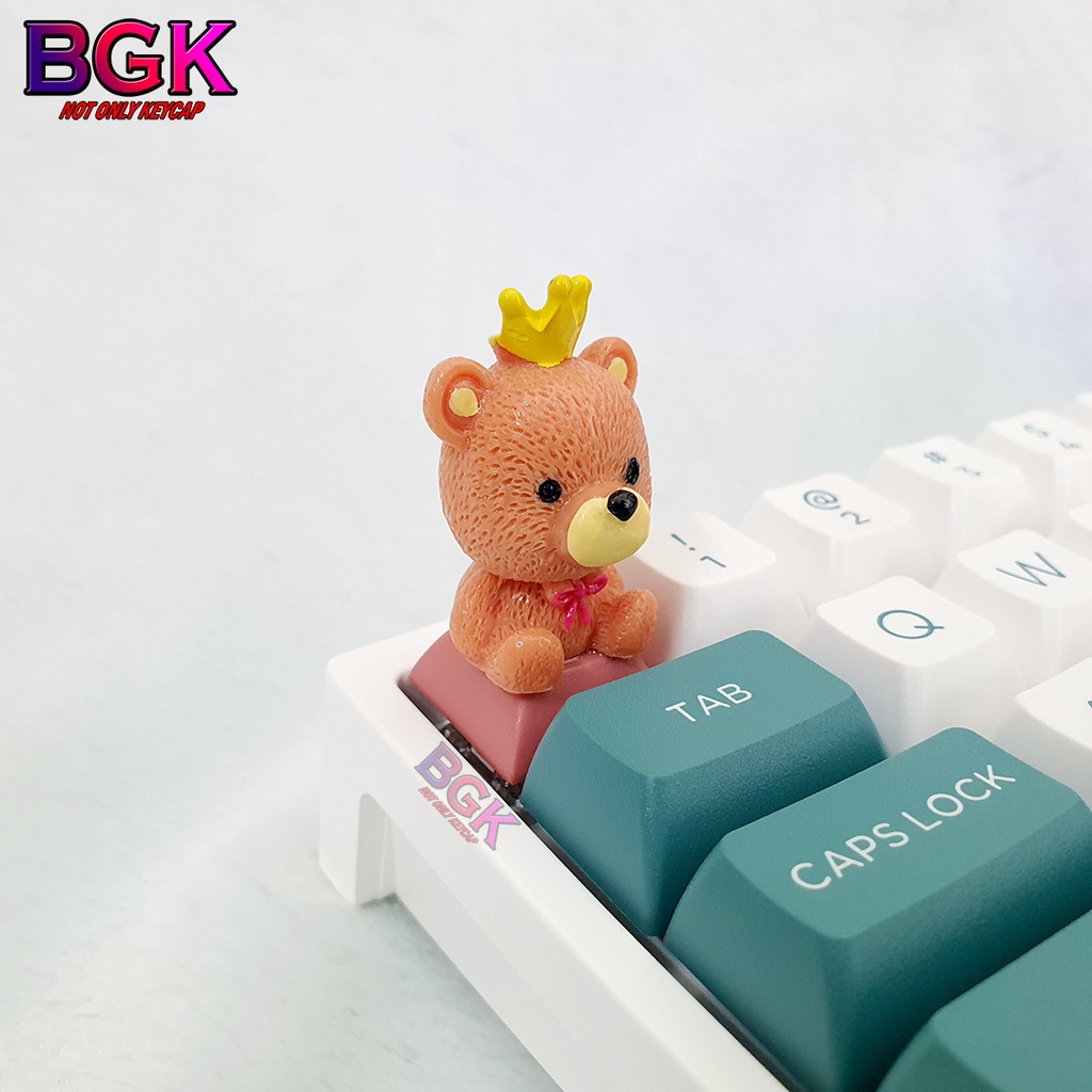 Keycap Artisan Vua Gấu đội vương miện Cute siêu xinh keycap lẻ keycap cute keycap bàn phím cơ