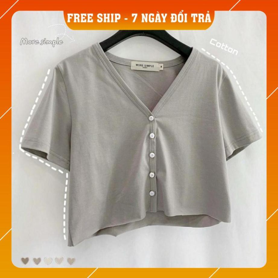 Áo Croptop nữ kiểu YUNI Cổ Tim Tay Lỡ Unisex (7 Màu) | WebRaoVat - webraovat.net.vn