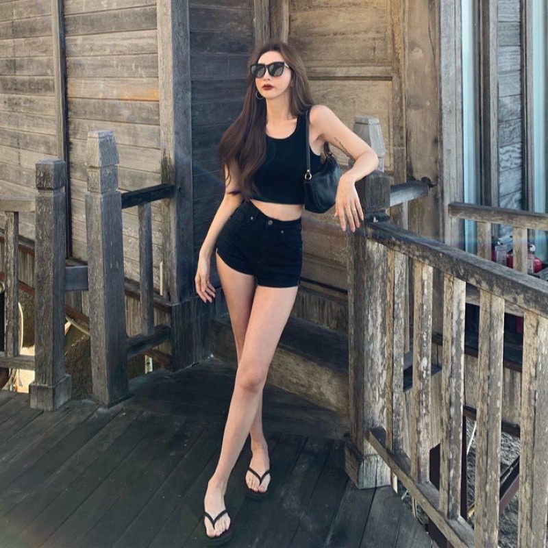 Áo croptop ba lỗ body Michi chất thun tăm đẹp,áo balo nữ basic