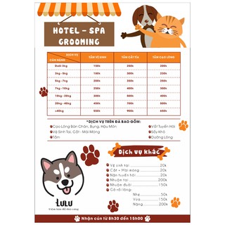 Combo 4 Menu giấy A4 ép Plastic