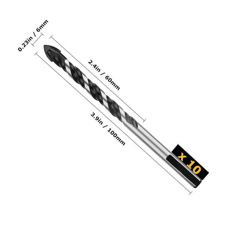 Set 10 mũi khoan đa năng chất lượng cao cỡ 6mm tiện dụng