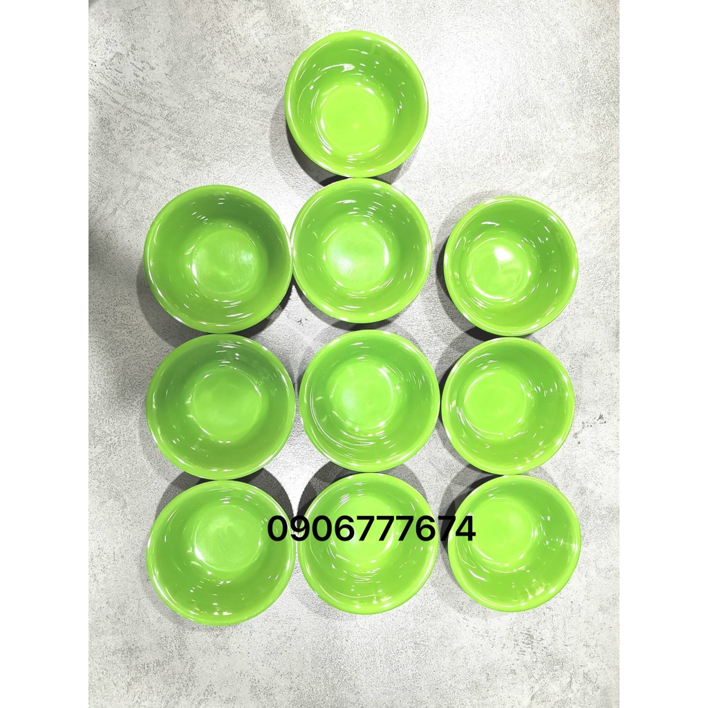 Bộ 10 Chén Chấm Melamine Màu Xanh