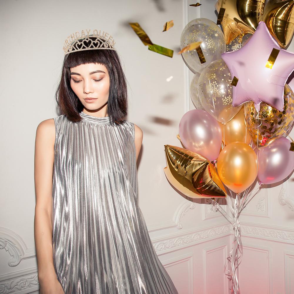 Băng Đô Nữ Hoàng Sinh Nhật MIHAN1|Vương Miện Công Chúa Satin Thắt Nơ