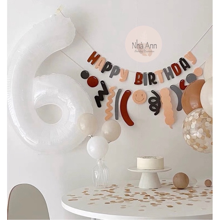 Set Cờ Trang Trí Sinh Nhật Phong Cách Hàn Quốc - Nhà Ann